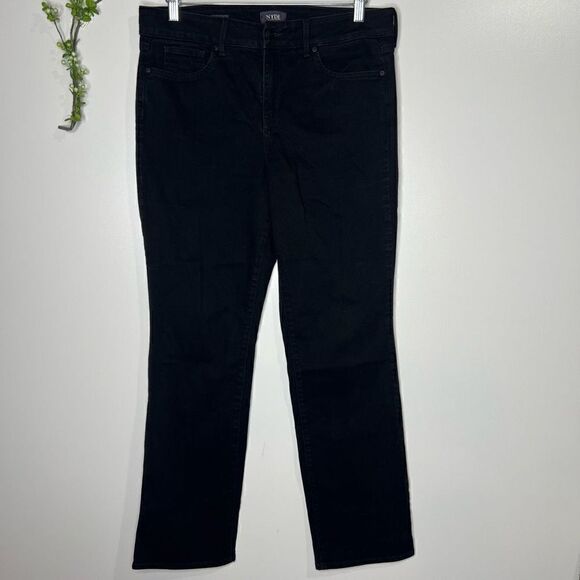 NYDJ Marilyn Straight Jeans Black - Picture 1 of 10